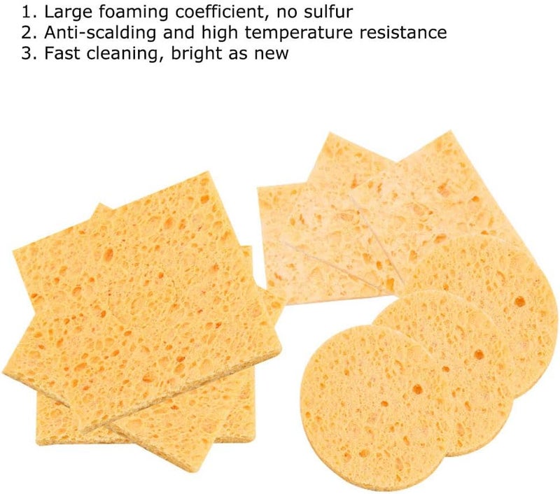 MEETOOT 6pcs Soldering Iron Cleaning Sponge 6x6cm Square Sponge High Temperature Sponge Welding Platform Sponge Welding Clean Pads - Image 2
